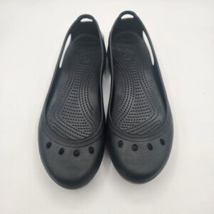 Crocs Kadee Ballet Flats Shoes Women's Size 8 Black Rubber Slip-On Lightweight